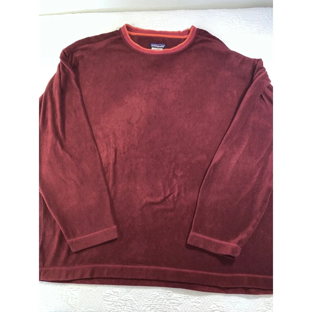 Vintage Patagonia Rhythm Fleece Crewneck Sweatshirt Mens Large Burgundy 20845